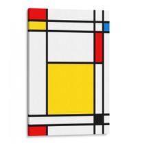Quadro Artesanal Abstrato Mondrian Grid, Impressão Alta Resolução, Tela Canvas 100% Canvas (30x45)
