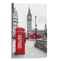 Quadro Artesanal Londres Big Ben, Impresso em Alta Resolução, Tela Canvas 100% Algodão (60x90)
