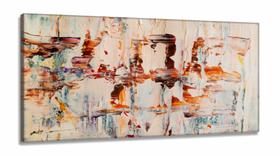 Quadro Artistico Abstrato Pintura 192 em Tecido Canvas 130x60 cm