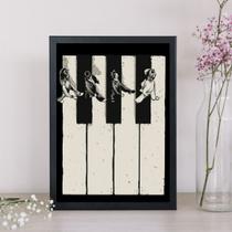 Quadro Artístico Beatles - Piano 24x18cm - com vidro
