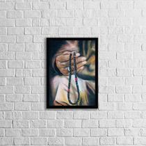 Quadro Artístico Colar Guia Umbanda 24x18cm - com vidro