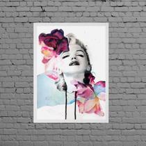 Quadro Artístico Marilyn Aquarela 45x34cm Quadro Artístico Marilyn Aquarela 45x34cm