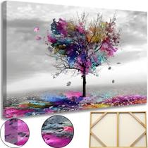 Quadro Arvore Da Vida Decorativo 60x90 Grande Tela Em Tecido e Madeira