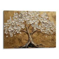 Quadro Árvore da Vida em Flores de Ouro Celestial