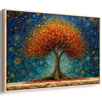 Quadro Árvore da Vida em Geometria Dourada e Folhas Quadro Árvore da Vida em Geometria Dourada e Folhas