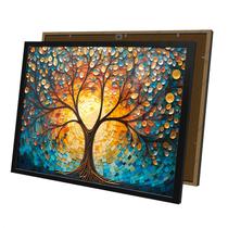 Quadro Arvore da Vida Mosaico Abstrato Moldura e Vidro
