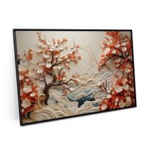 Quadro Arvore E Mar Landscape 3d 120x80 Cm Para Escritório - Bimper Quadros Quadro Arvore E Mar Landscape 3d 120x80 Cm Para Escritório - Bimper Quadros