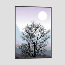 Quadro Árvore Sombra Tela Moldura Preta 45X30Cm - Decora Online