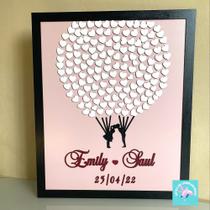 Quadro assinaturas casamento, pássaros Quadro assinaturas casamento, pássaros