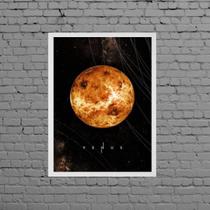 Quadro Astrologia Planeta Venus 24X18 Com Vidro - Preta - Quadros On-Line