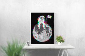 Quadro Astronauta na Lua Astronomia com Moldura E Acetato Tamanho A3 Quadro Astronauta na Lua Astronomia com Moldura E Acetato Tamanho A3