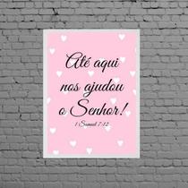 Quadro Até Aqui Nos Ajudou O Senhor 33X24Cm