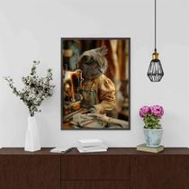 Quadro Atelier De Costura Retrô - Gatinha 24X18Cm