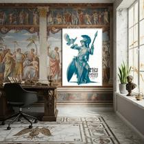 Quadro Atena - A Deusa Grega da Sabedoria - 70x50cm Cor:Moldura Branca
