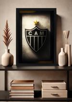 Quadro Atlético Mineiro CAM com Vidro e Moldura Preta Tamanho:21cm x 30cm (A4) Quadro Atlético Mineiro CAM com Vidro e Moldura Preta Tamanho:21cm x 30cm (A4)
