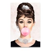 Quadro Audrey Hepburn Chiclete Sala Moderno Quarto Mulheres