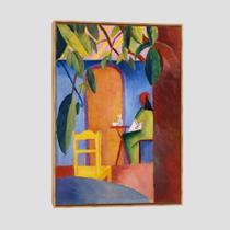 Quadro August Macke Turkish Cafe Tela Moldura Bege 63X42Cm