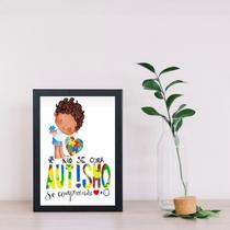 Quadro Autismo - Compreensão 24x18cm - com vidro Quadro Autismo - Compreensão 24x18cm - com vidro