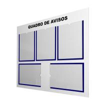 Quadro Aviso Gestão 5 Displays Acrílico Folha A4 ACM Branco