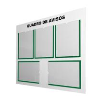 Quadro Aviso Gestão 5 Displays Acrílico Folha A4 ACM Branco