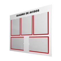 Quadro Aviso Gestão 5 Displays Acrílico Folha A4 ACM Branco