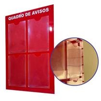 Quadro Aviso Gestão Á Vista 4 Displays A4 Acm Vermelho Brilho Painel Mural Recados Lembrete Porta Folha Organização Parede Empresa Condomínio Academia Quadro Aviso Gestão Á Vista 4 Displays A4 Acm Vermelho Brilho Painel Mural Recados Lembrete Porta Folha Organização Parede Empresa Condomínio Academia