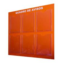 Quadro Aviso Gestão Á Vista 6 Displays A4 ACM Laranja Quadro Aviso Gestão Á Vista 6 Displays A4 ACM Laranja