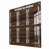 Quadro Aviso Gestão Á Vista 6 Displays A4 ACM Madeira Imbuia Quadro Aviso Gestão Á Vista 6 Displays A4 ACM Madeira Imbuia