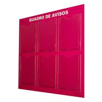 Quadro Aviso Gestão Á Vista 6 Displays A4 ACM Rosa Quadro Aviso Gestão Á Vista 6 Displays A4 ACM Rosa