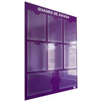 Quadro Aviso Gestão Á Vista 8 Displays A4 ACM Roxo Painel Informações Mural Recados Lembretes Organização Parede Empresa Escritório Condomínio Quadro Aviso Gestão Á Vista 8 Displays A4 ACM Roxo Painel Informações Mural Recados Lembretes Organização Parede Empresa Escritório Condomínio