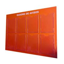 Quadro Aviso Gestão Á Vista 8 Painel Displays A4 ACM Laranja Quadro Aviso Gestão Á Vista 8 Painel Displays A4 ACM Laranja