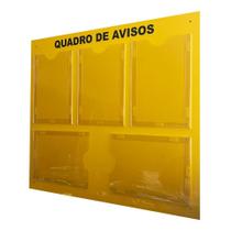 Quadro Aviso Gestão Á Vista Painel 5 Displays A4 ACM Amarelo Quadro Aviso Gestão Á Vista Painel 5 Displays A4 ACM Amarelo