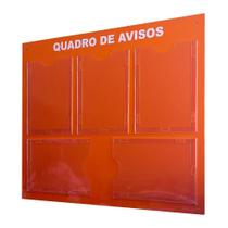 Quadro Aviso Gestão Á Vista Painel 5 Displays A4 ACM Laranja Quadro Aviso Gestão Á Vista Painel 5 Displays A4 ACM Laranja