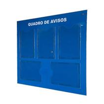 Quadro Aviso Gestão Á Vista Painel Mural Recados Organização Porta Folhas Empresa Condomínio Academia Escola Parede 5 Displays A4 ACM Azul Telecom