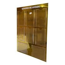 Quadro Aviso Gestão à Vista Painel Organização 8 Displays A4 ACM Dourado Espelhado Moderno Durável Ideal Empresa Escritório Parede Academia Condomínio Quadro Aviso Gestão à Vista Painel Organização 8 Displays A4 ACM Dourado Espelhado Moderno Durável Ideal Empresa Escritório Parede Academia Condomínio