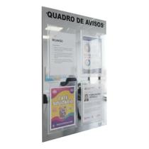 Quadro Aviso Gestão Á Vista Premium 4 Displays A4 Acm Prata Espelhado Organização Profissional Parede Escritório Empresa Sala Porta Folha Condomínio Quadro Aviso Gestão Á Vista Premium 4 Displays A4 Acm Prata Espelhado Organização Profissional Parede Escritório Empresa Sala Porta Folha Condomínio