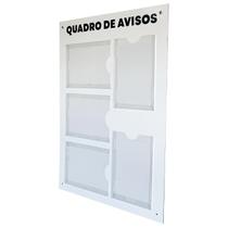 Quadro Aviso Gestão Á Vista Vertical Gestão 5 Displays A4 Acm Branco Painel Mural Lembretes Recados Organização Empresa Condomínio Academia Parede
