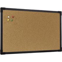 Quadro Aviso Moldura Madeira Cortiça Aparente 80X60CM SOFT Preto - Pacote com 2 Quadro Aviso Moldura Madeira Cortiça Aparente 80X60CM SOFT Preto - Pacote com 2