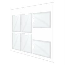 Quadro Avisos 6 Displays A4 Acrílico Branco 3mm Transparente Quadro Avisos 6 Displays A4 Acrílico Branco 3mm Transparente