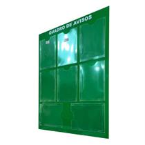 Quadro Avisos e Gestão Á Vista ACM Verde 8 Displays Porta Folhas A4 Organização Painel Mural Recados Lembretes Parede Empresa Escritório Condomínio Quadro Avisos e Gestão Á Vista ACM Verde 8 Displays Porta Folhas A4 Organização Painel Mural Recados Lembretes Parede Empresa Escritório Condomínio