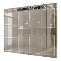 Quadro Avisos Gestão Á Vista 9 Displays Acm Prata Espelhado