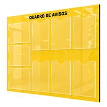 Quadro Avisos Gestão Mural Recado 9 Displays A4 Acm Amarelo