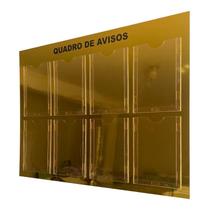 Quadro Avisos Informativo Gestão 8 Displays A4 Acm Dourado