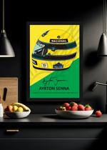 Quadro Ayrton Senna 1988 1990 1991 C/ Vidro e Moldura Preta Tamanho:21cm x 30cm (A4)