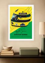 Quadro Ayrton Senna 1988 1990 1991 - Vidro e Moldura Branca Tamanho:21cm x 30cm (A4)