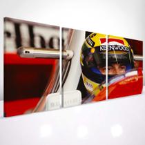 Quadro Ayrton Senna Capacete Kenwood Mclaren 120x60 Sala Kit - IQ Quadros