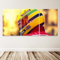 Quadro Ayrton Senna Decorativo 120x60 Capacete Fórmula 1