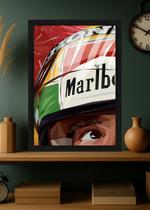 Quadro Ayrton Senna Emoção com Vidro e Moldura Preta Tam:A4 Quadro Ayrton Senna Emoção com Vidro e Moldura Preta Tam:A4