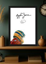 Quadro Ayrton Senna Emoção com Vidro e Moldura Preta Tam:A4 Quadro Ayrton Senna Emoção com Vidro e Moldura Preta Tam:A4