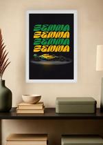 Quadro Ayrton Senna F1 Brasil com Vidro e Moldura Branca Tamanho:21cm x 30cm (A4) Quadro Ayrton Senna F1 Brasil com Vidro e Moldura Branca Tamanho:21cm x 30cm (A4)